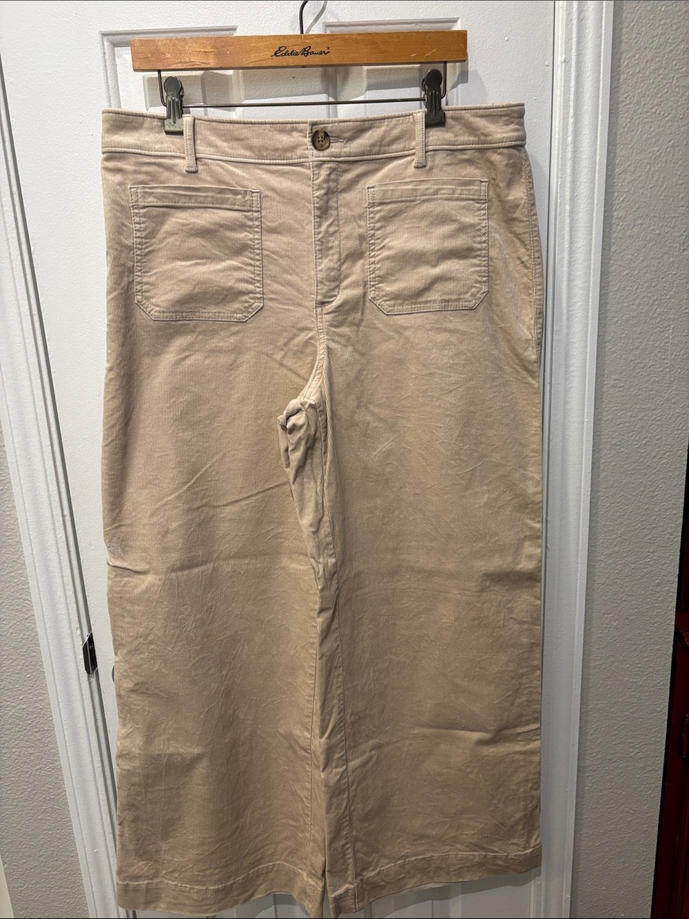 LOFT Wide-Leg Corduroy Pants in Light Tan